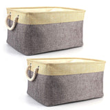 Amazon tosnail 2 pack linen storage baskets with drawstring cover top fabric storage bin organizer for home closet shelves cabinet storage