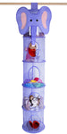 5 Tier Storage Organizer - 12" X 59" - Hang in Your Children’s Room or Closet for a Fun Way to Organize Kids Toys or Store Gloves, Shawls, Hats and Mittens. Attaches Easily to Any Rod. (Elephant)