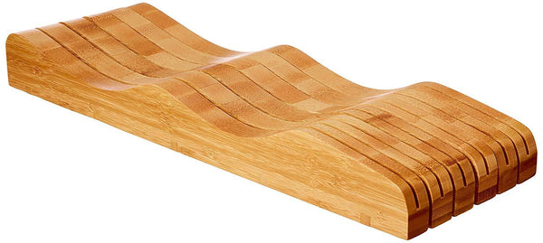 In-Drawer Knife Block Holder 11 Slots Storage Kitchenware Made of Organic Bamboo Wood (No Knives Included) by Intriom Bamboo Collection