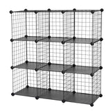 Try songmics metal wire cube storage 9 cube shelves organizer stackable storage bins modular bookcase diy closet cabinet shelf 36 6l x 12 2w x 36 6h black ulpi115h