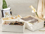 Organize with foldable closet drawer organizer set of 3 storage containers moisture and dust proof storage baskets beautiful textured fabric sturdy build perfect for home and office galliana
