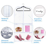Organize with clear gusseted suit garment bag 20 inch x 38 inch dance dress and costumes hanging travel storage for clothes shoes and accessories water resistant organizer