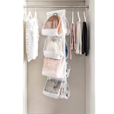 Shop zober hanging purse organizer breathable nonwoven handbag organizer 8 easy access clear vinyl pockets white 48 l x 12 w