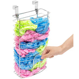 Cheap tatkraft fun grocery bag holder bag dispenser over the door kitchen storage basket chromed steel