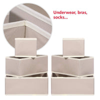 Latest diommell 9 pack foldable cloth storage box closet dresser drawer organizer fabric baskets bins containers divider with drawers for baby clothes underwear bras socks lingerie clothing beige 333