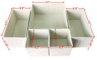 Organize with sodynee fba_scd6sbe foldable cloth storage box closet dresser organizer cube basket bins containers divider with drawers for underwear bras socks ties scarves 6 pack beige