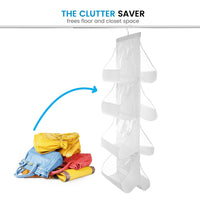 Save zober hanging purse organizer breathable nonwoven handbag organizer 8 easy access clear vinyl pockets white 48 l x 12 w