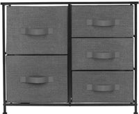 Heavy duty sorbus dresser with 5 drawers furniture storage tower unit for bedroom hallway closet office organization steel frame wood top easy pull fabric bins black charcoal