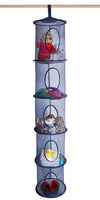 5 Tier Storage Organizer - 12" X 59" - Hang in Your Children’s Room or Closet for a Fun Way to Organize Kids Toys or Store Gloves, Shawls, Hats and Mittens. Attaches Easily to Any Rod. (Navy Blue)