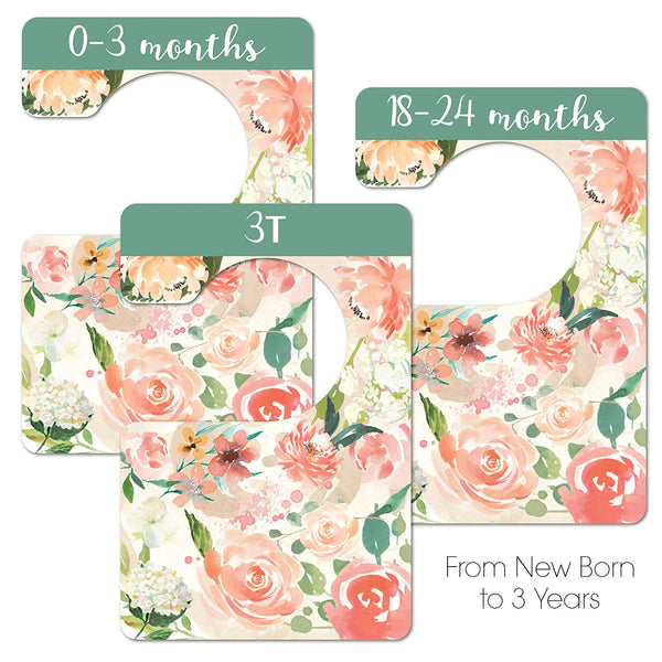Floral Nursery Closet Dividers, Closet Organizer, Nursery Decor & Baby Gift