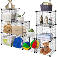 The best tangkula wire storage cubes metal wire free standing modular shelving grids diy bookcase closet wardrobe organization storage cubes 12 cubes
