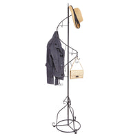 Organize with mygift elegant black metal 14 hook spiral coat hanger bag display garment rack stand