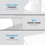 Select nice zober hanging purse organizer breathable nonwoven handbag organizer 8 easy access clear vinyl pockets white 48 l x 12 w