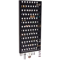 Angelynn's Stud Earring Holder Organizer Display Wall Mount Hanging Closet Jewelry Storage Rack, Michelle Black