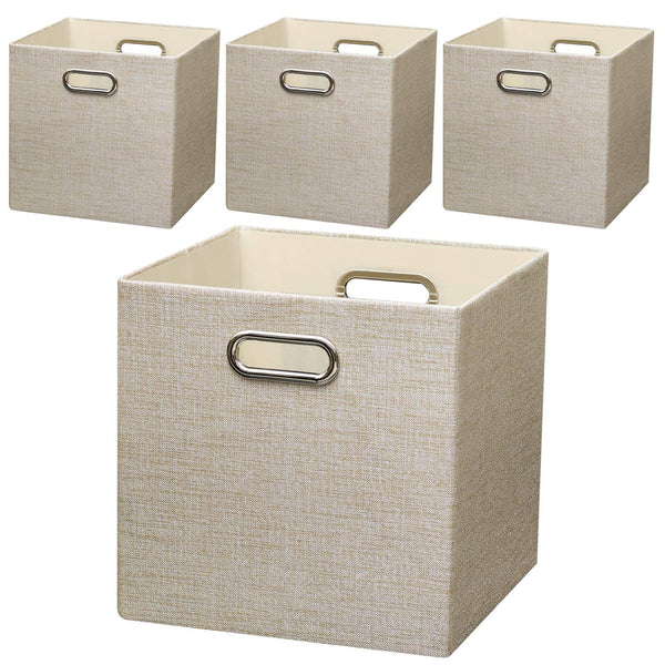 Storage Cube Basket Bins,Foldable Closet Organizer Shelf Cabinet Bookcase Boxes,Thick Fabric Drawer Container,11''×11'', 2pcs, Coffee