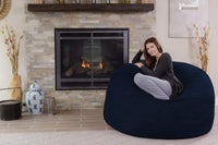 Try chill sack bean bag chair giant 5 memory foam furniture bean bag big sofa with soft micro fiber cover navy