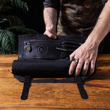 Best seller  dalstrong nomad knife roll 12oz heavy duty canvas top grain leather roll bag nightmaster black 13 slots interior and rear zippered pockets blade travel storage case