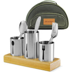 Stainless Steel Utensil Organizer With Cutlery - adtwixt