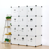 Results unicoo multi use diy plastic 12 cube organizer toy organizer bookcase storage cabinet wardrobe closet white with door sticker deeper cube white