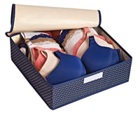 Best seller  topline goods spark premium set of 3 foldable covered drawer organizer closet organizer for socks bras for women underwear baby clothes belts scarves blue