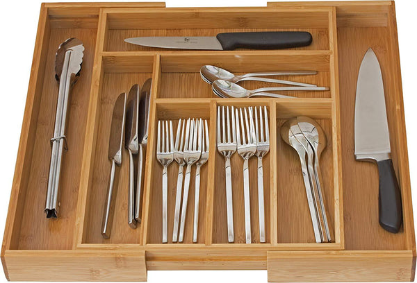 Home-it Expandable Cutlery Drawer Organizer, utensil organizer Flatware Drawer Dividers, Kitchen Drawer Organizer Nice Cutlery Holder